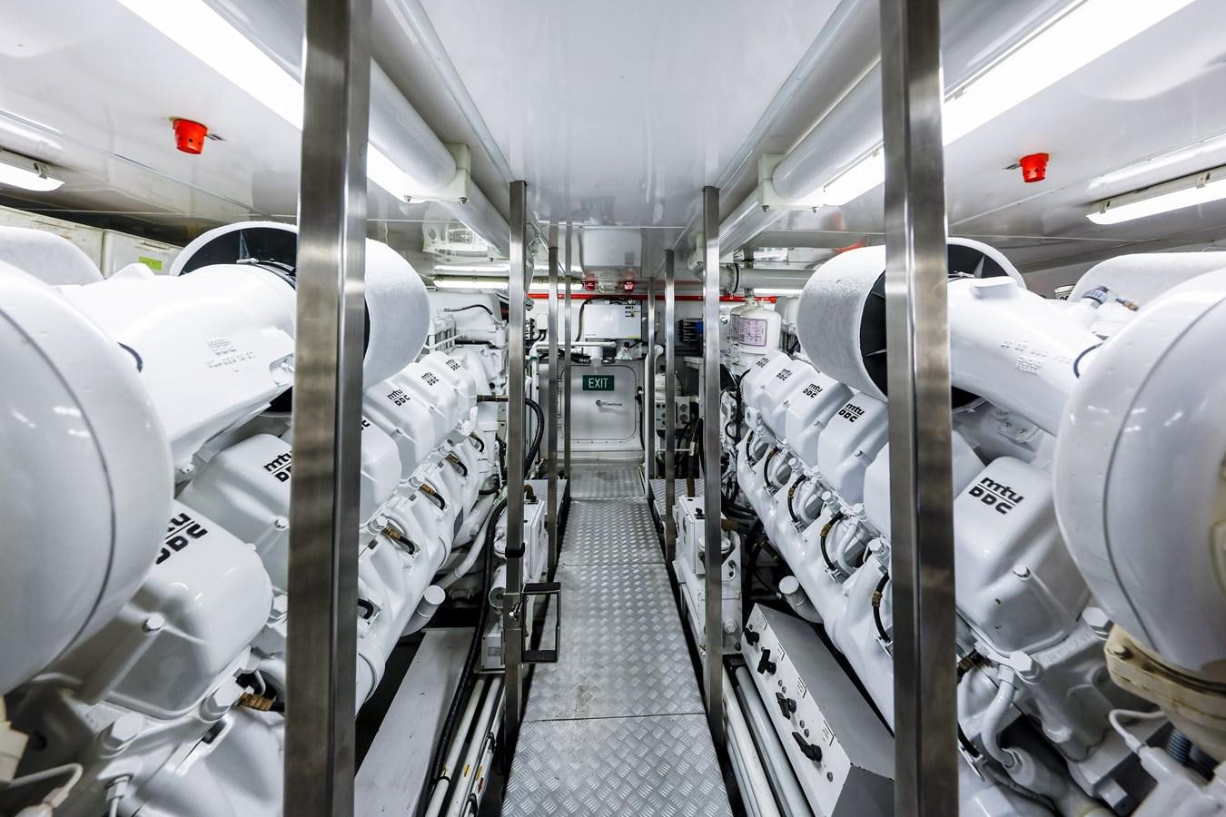 a row of white machines aboard CRYSTAL LADY Yacht for Sale