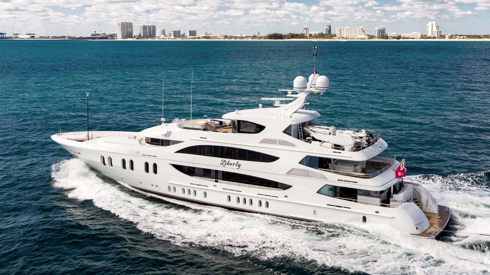 a white yacht on the water aboard ELIS ET MAR Yacht for Sale