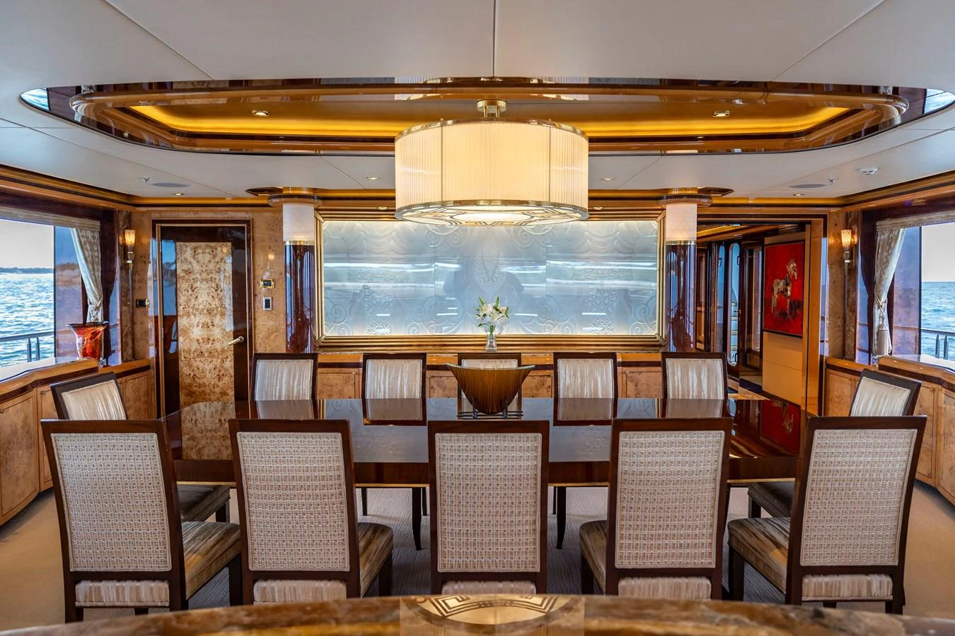 a room with chairs and a table aboard ELIS ET MAR Yacht for Sale