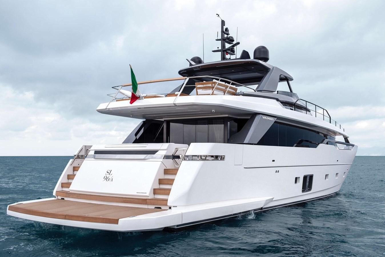 a white boat in the water aboard REINE D'AZUR Yacht for Sale
