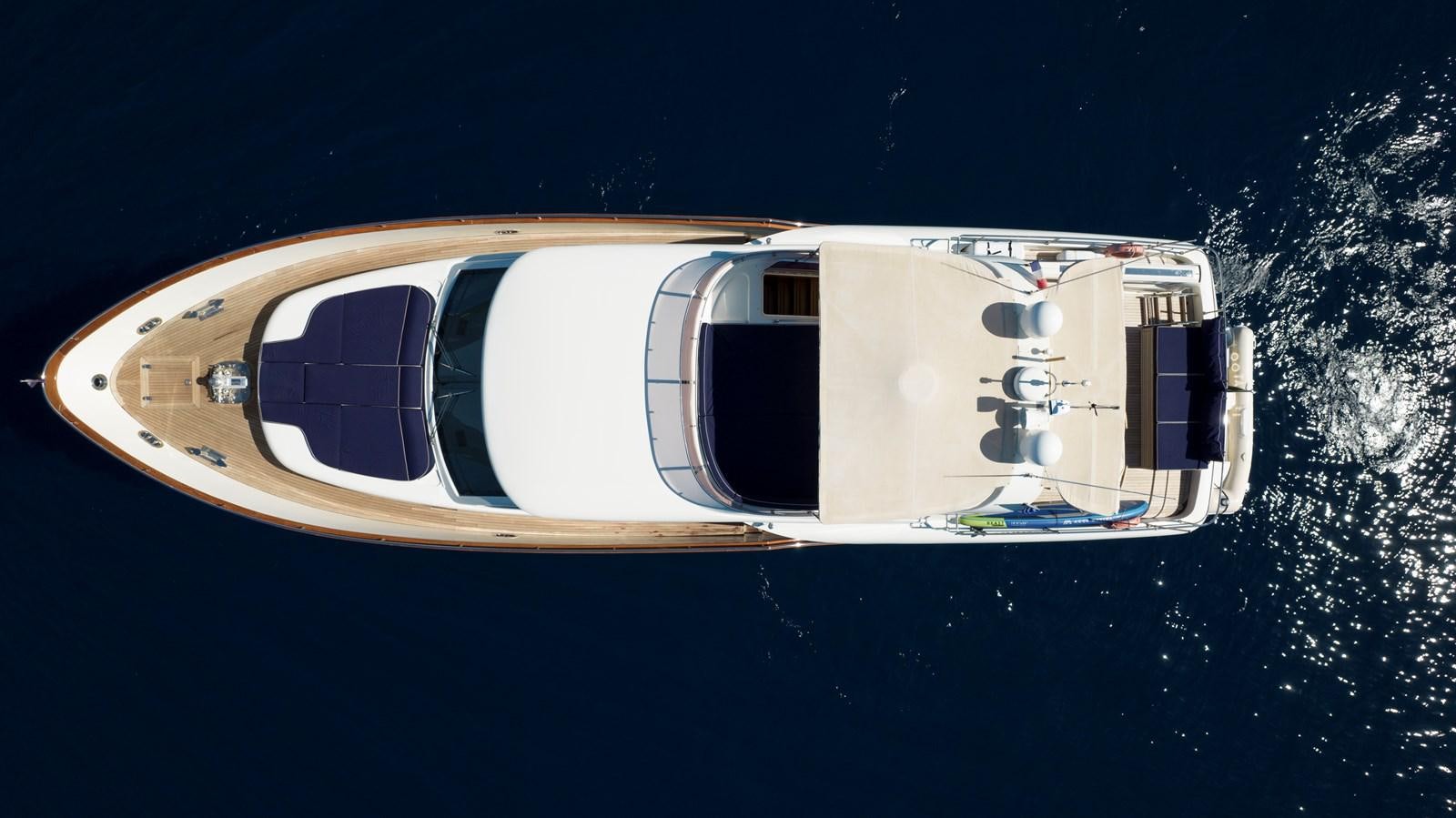 a white rectangular object with a blue background aboard ITACATOO Yacht for Sale