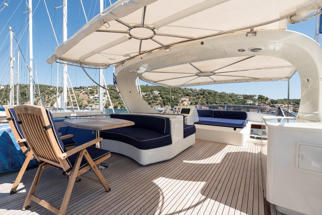 a boat on a deck aboard ITACATOO Yacht for Sale