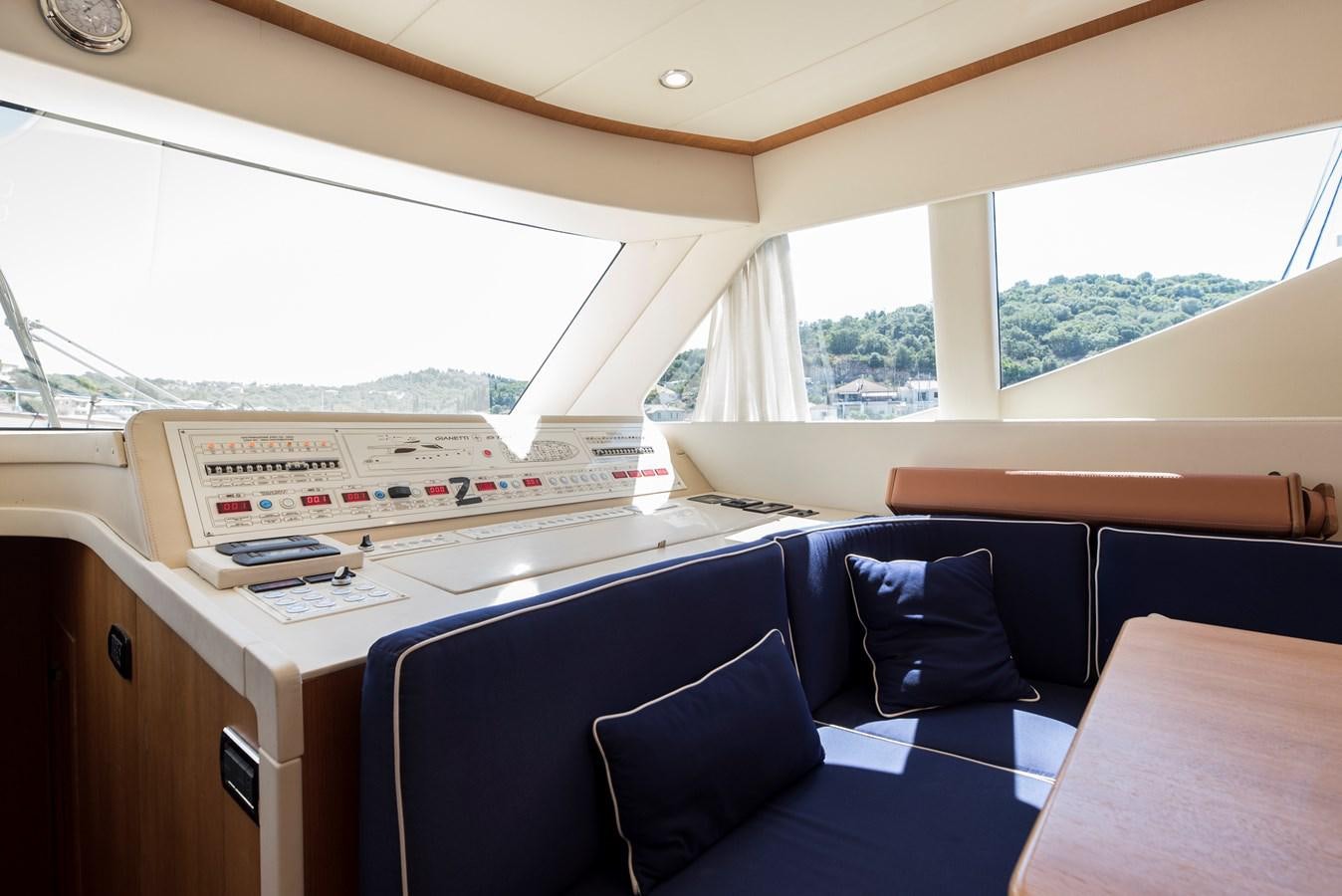a room with a desk and a computer aboard ITACATOO Yacht for Sale