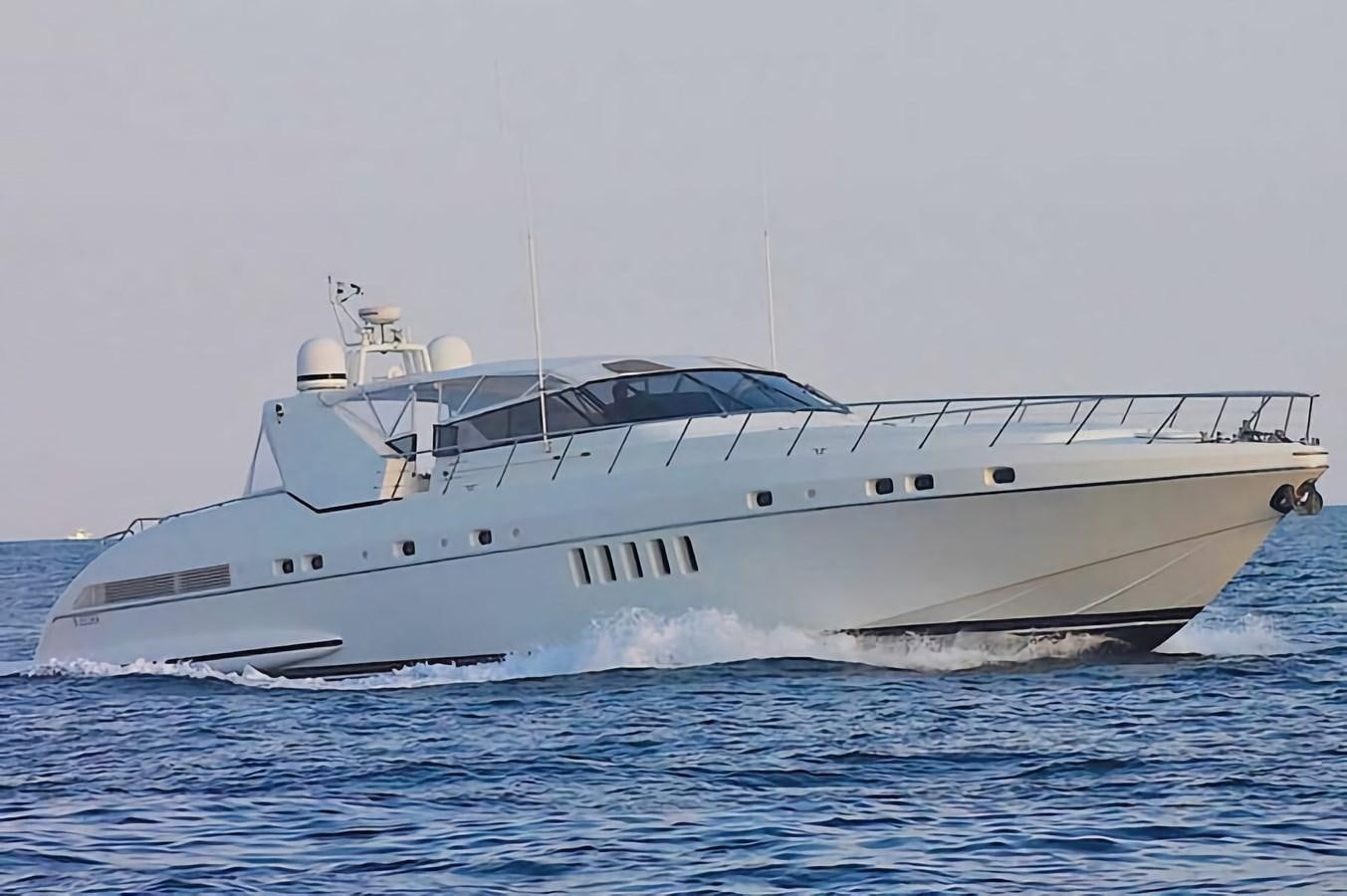 a white yacht on the water aboard EL VIP ONE Yacht for Sale