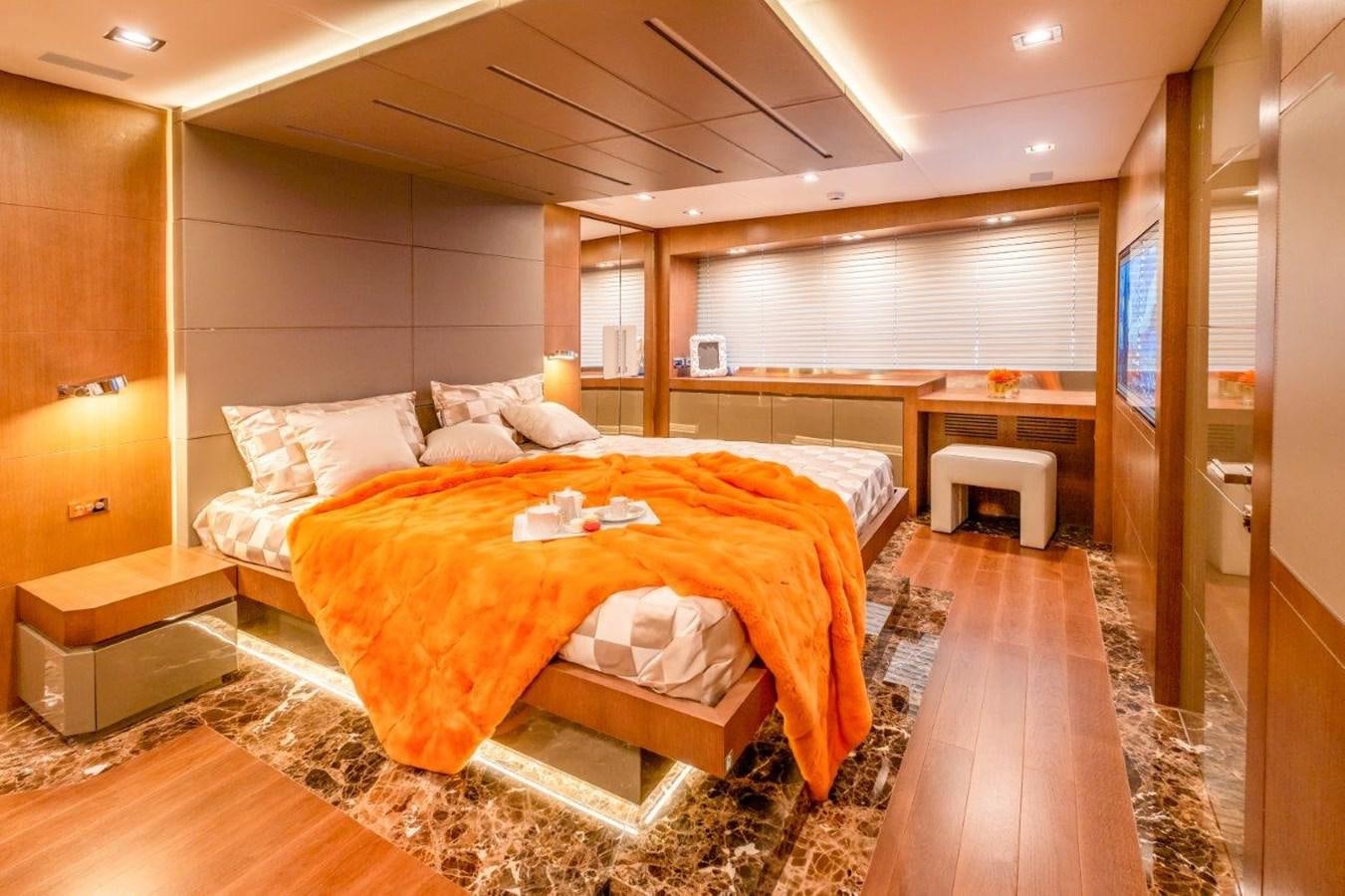 a room with two beds aboard BACCARAT Yacht for Sale