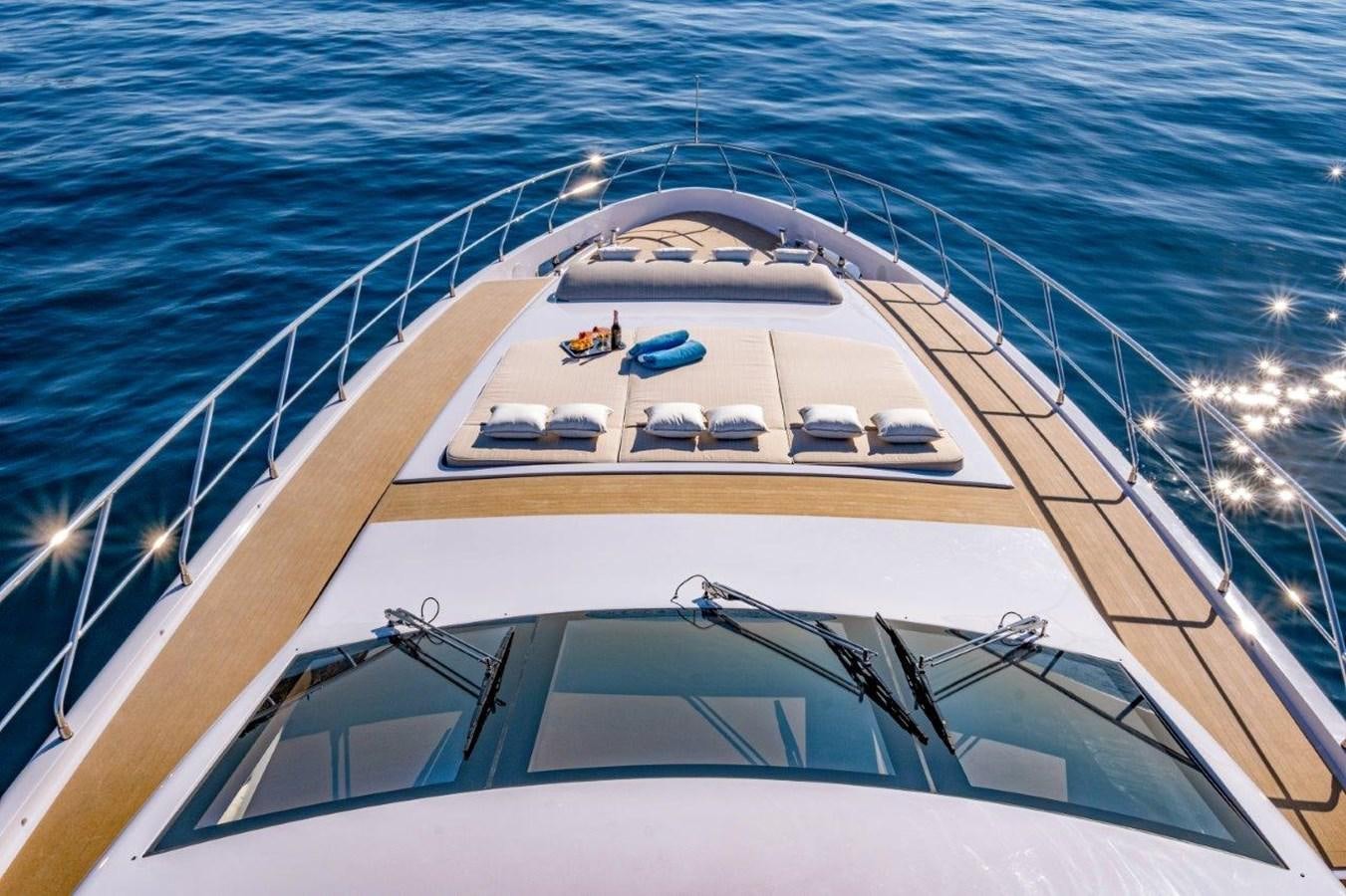 the front of a boat aboard BACCARAT Yacht for Sale