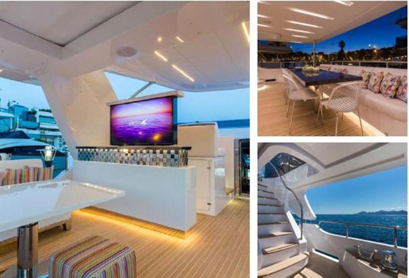 a room with a large tv aboard GALA Yacht for Sale