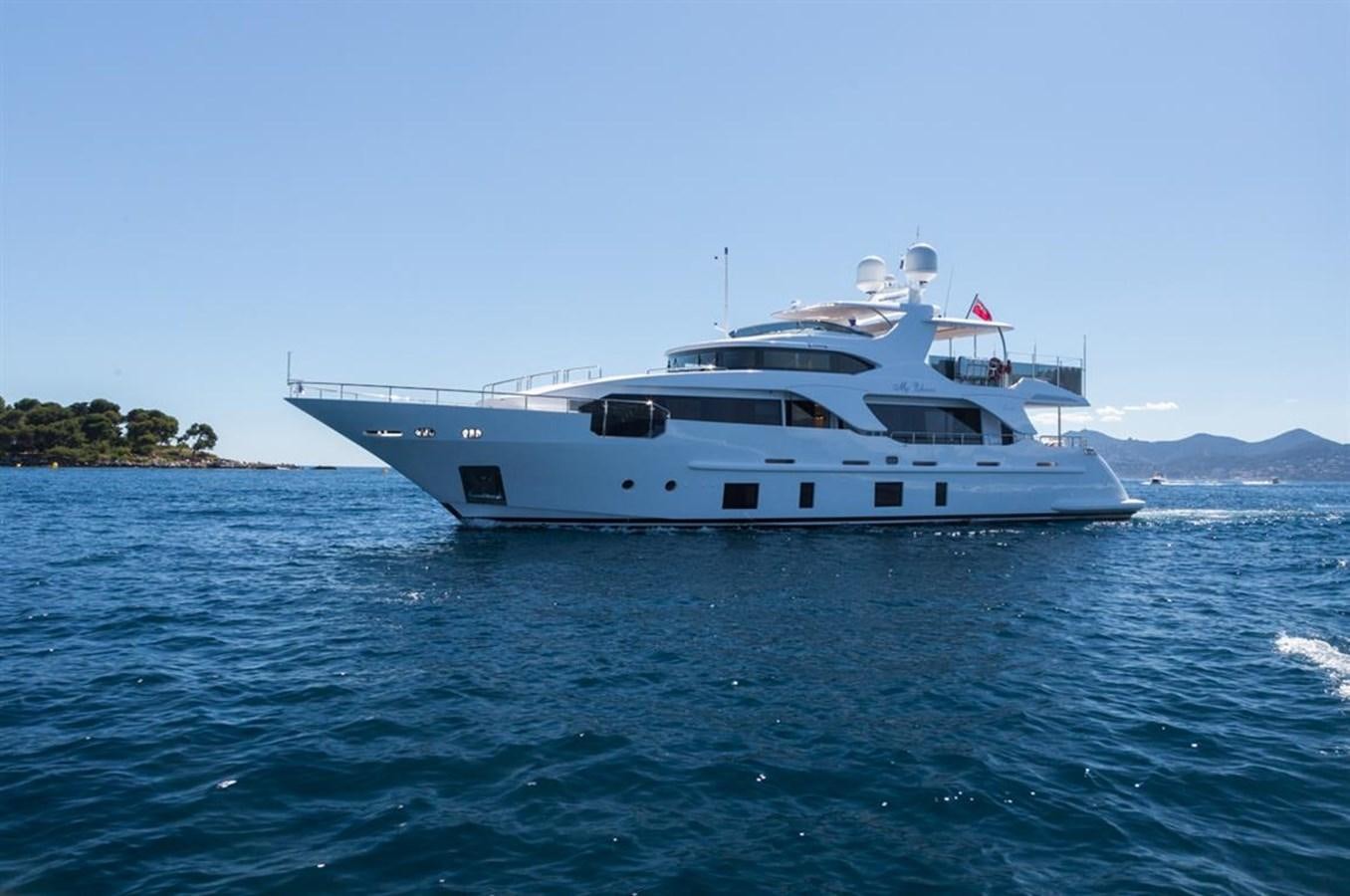 a white yacht in the water aboard GALA Yacht for Sale