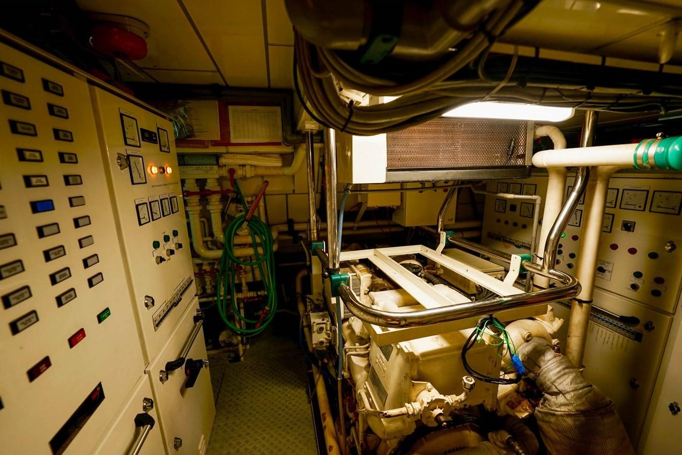 a room with machinery aboard IKARON Yacht for Sale