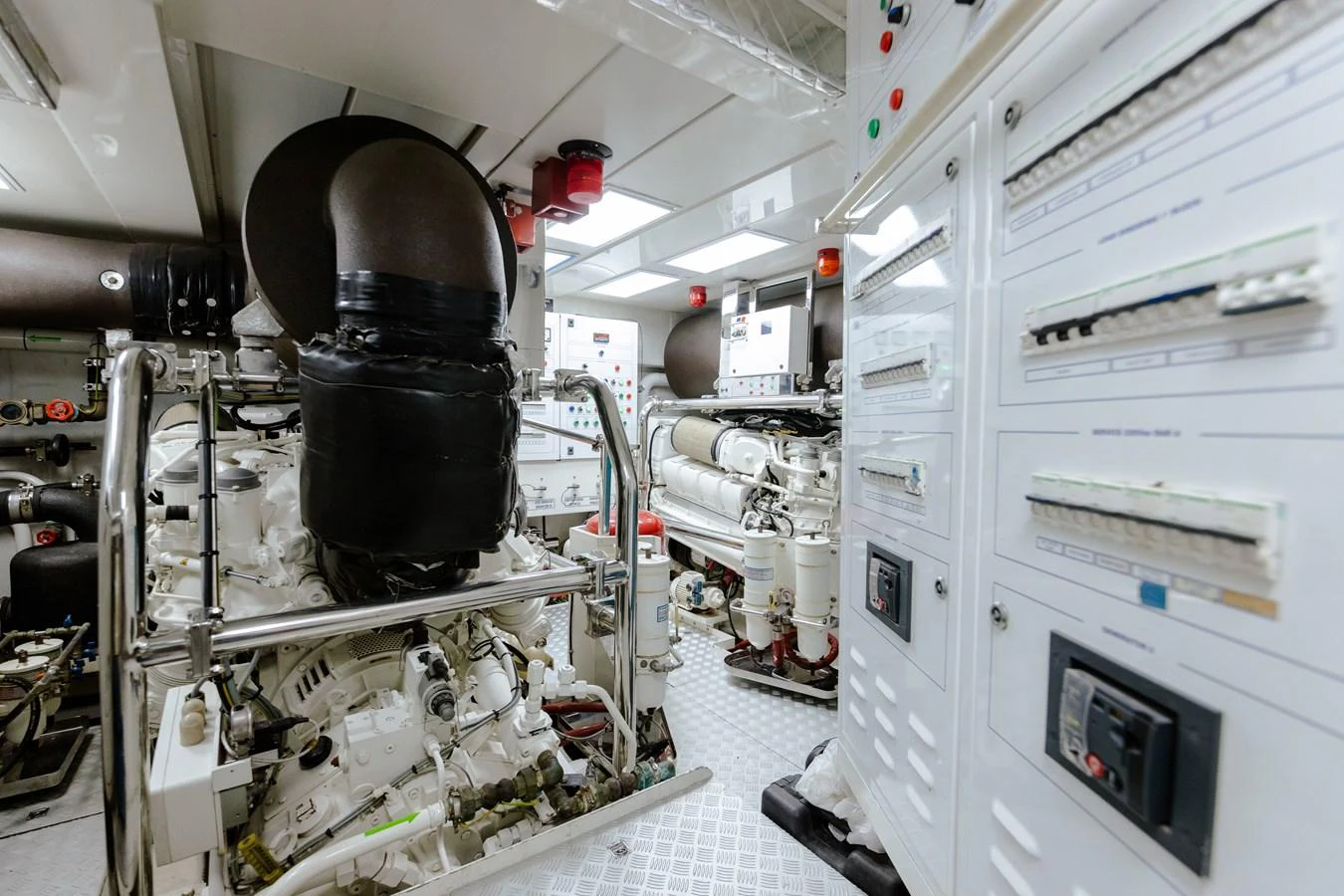 a large machine in a room aboard LIBERTY CALL Yacht for Sale