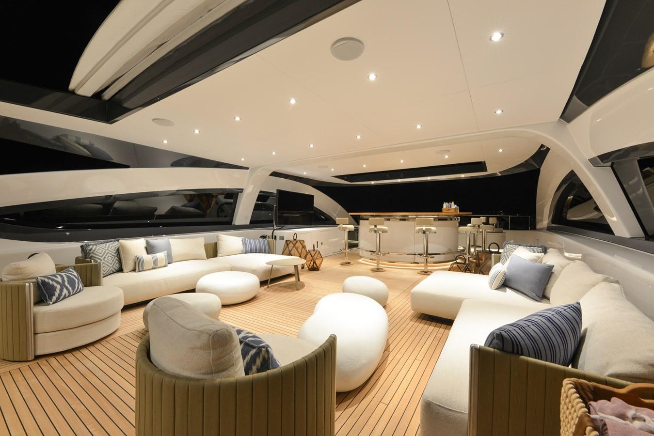 a large yacht in the water aboard MINE GAMES Yacht for Sale