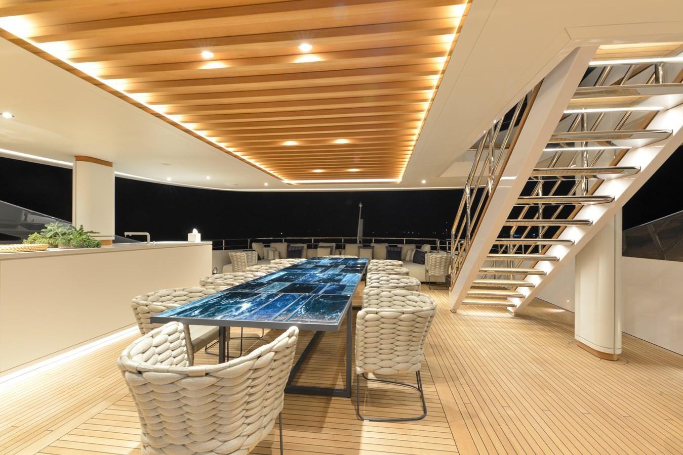 a large indoor pool aboard MINE GAMES Yacht for Sale