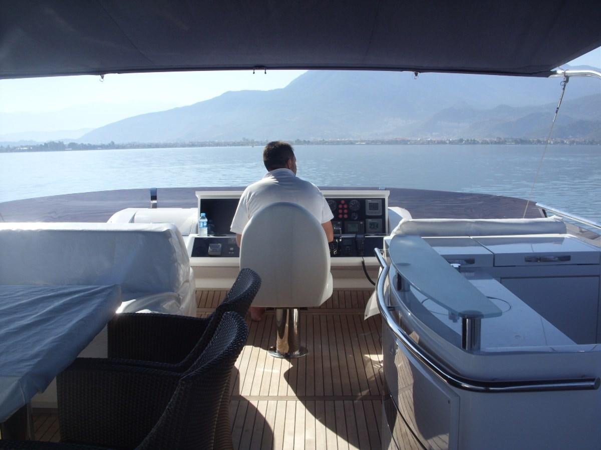 a person sitting on a boat aboard WATCHIT Yacht for Sale