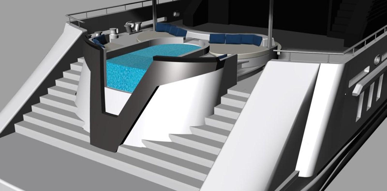 a pool with a pool table aboard PROJECT ICE Yacht for Sale