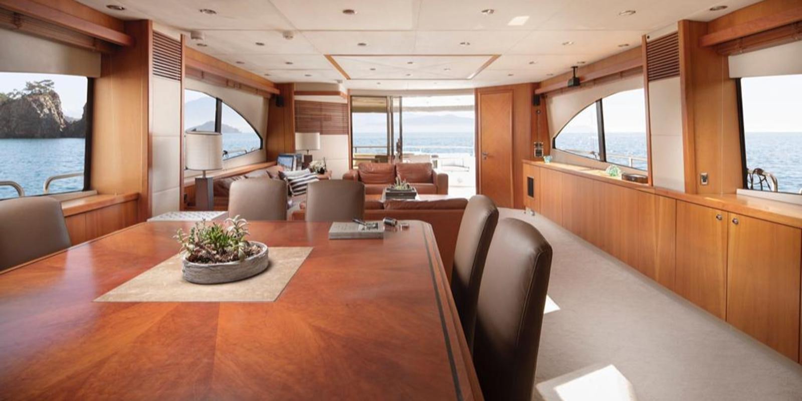 a large open office space aboard SWORDFISH 68 Yacht for Sale