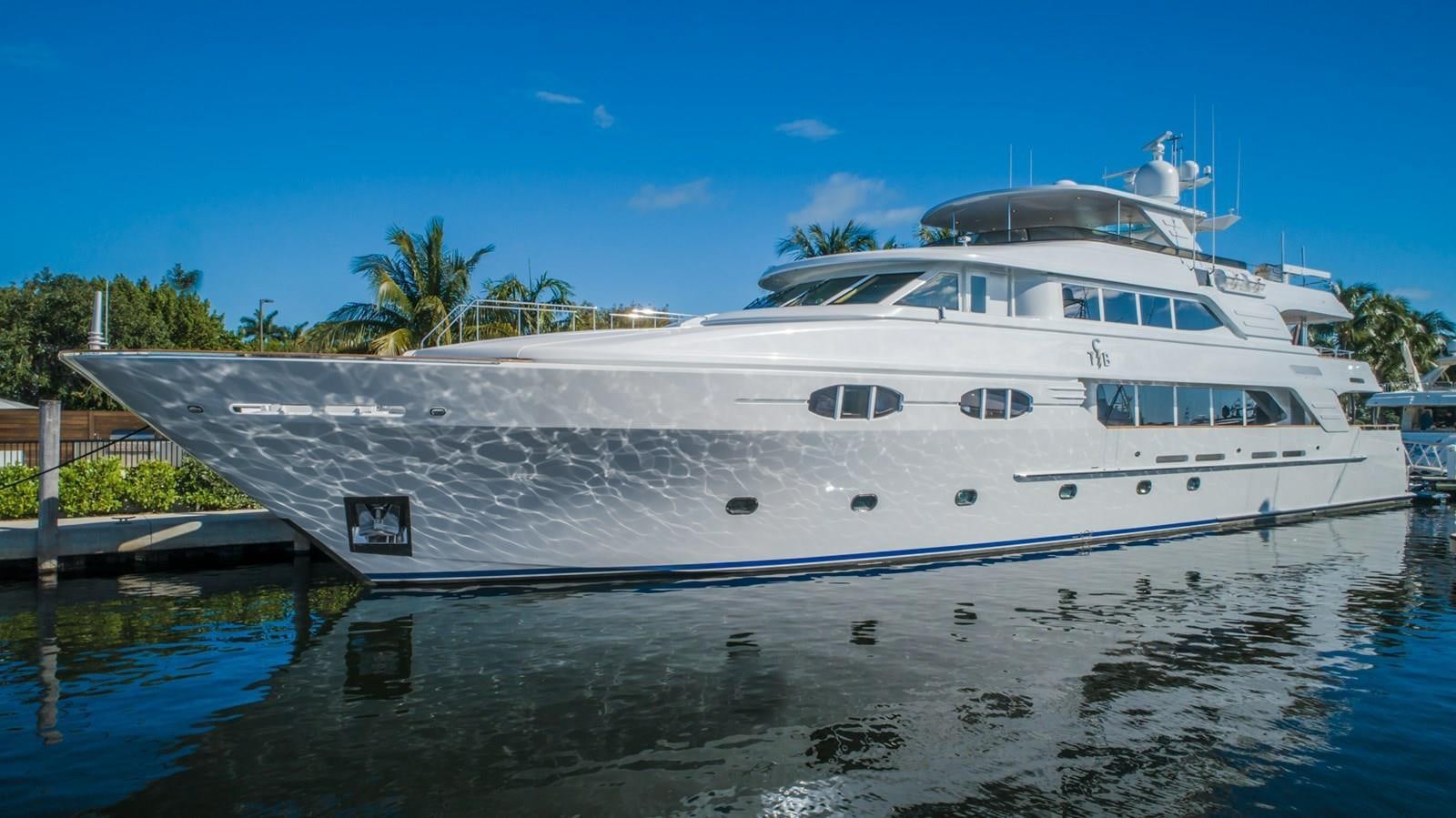 a large white boat aboard MISS STEPHANIE Yacht for Sale