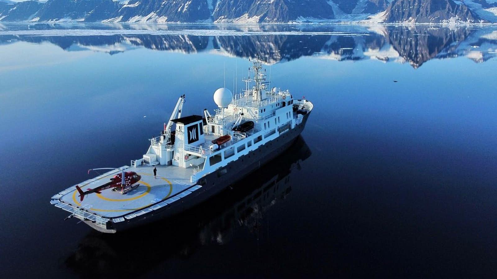 a ship in the water aboard NANSEN EXPLORER Yacht for Sale
