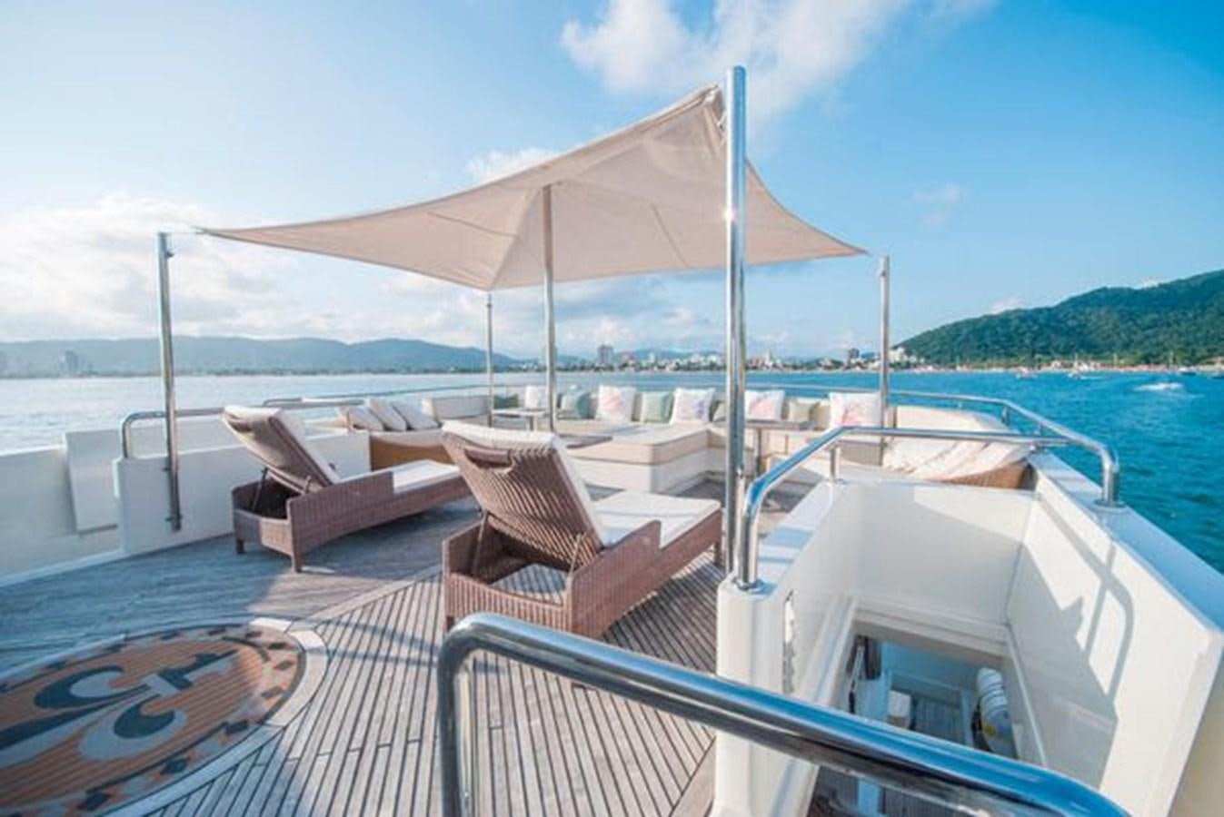 a boat on the water aboard 2024 MCP MY 140 Yacht for Sale