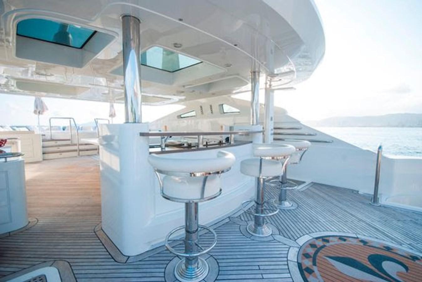 a white table on a boat aboard 2024 MCP MY 140 Yacht for Sale