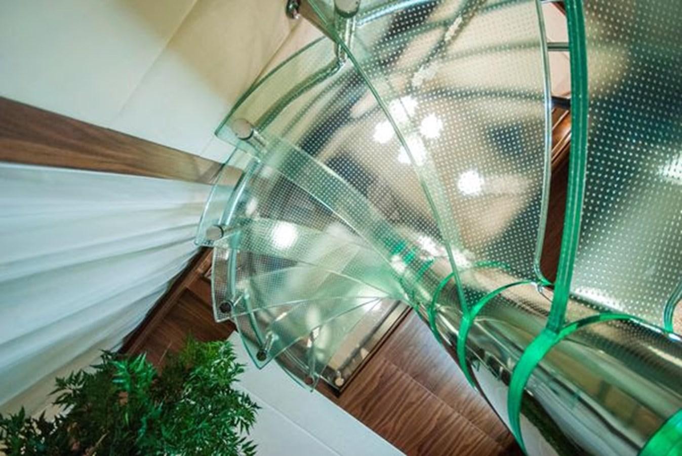 a glass sculpture in a glass enclosure aboard 2024 MCP MY 140 Yacht for Sale