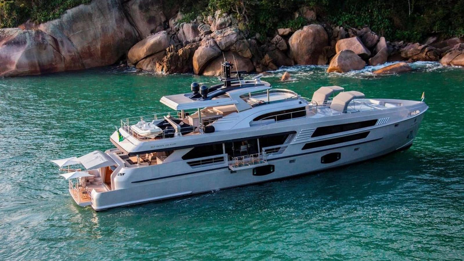 a boat on the water aboard 2024 MCP 106 LE Yacht for Sale