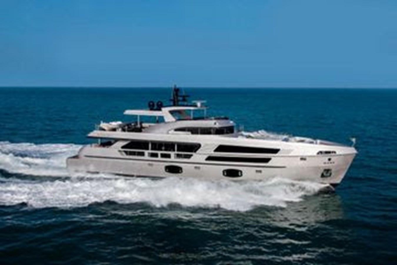 a boat on the water aboard 2024 MCP 106 LE Yacht for Sale
