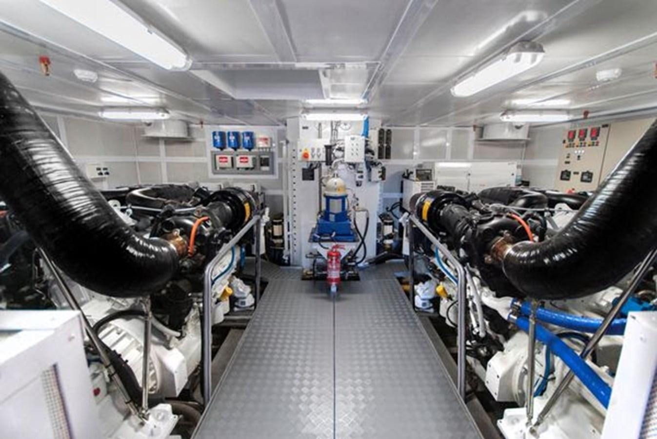a room with machinery aboard 2024 MCP 106 LE Yacht for Sale