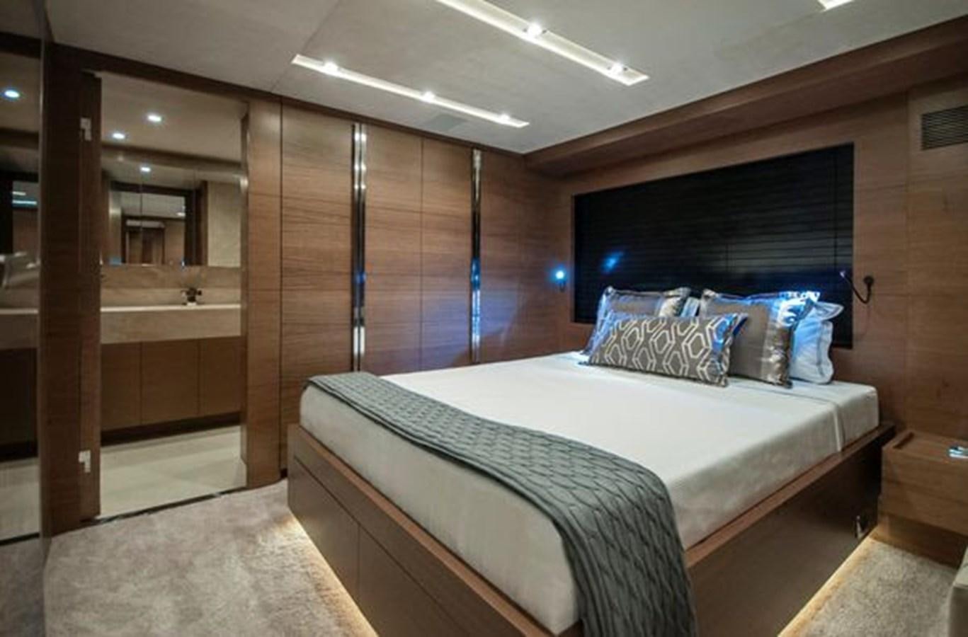 a bed in a room aboard 2024 MCP 106 LE Yacht for Sale