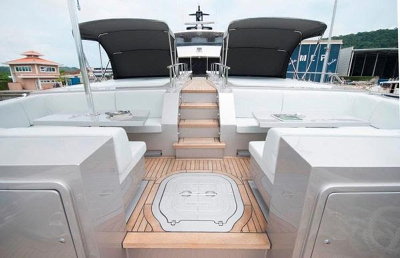 a boat with a steering wheel aboard 2024 MCP 106 LE Yacht for Sale