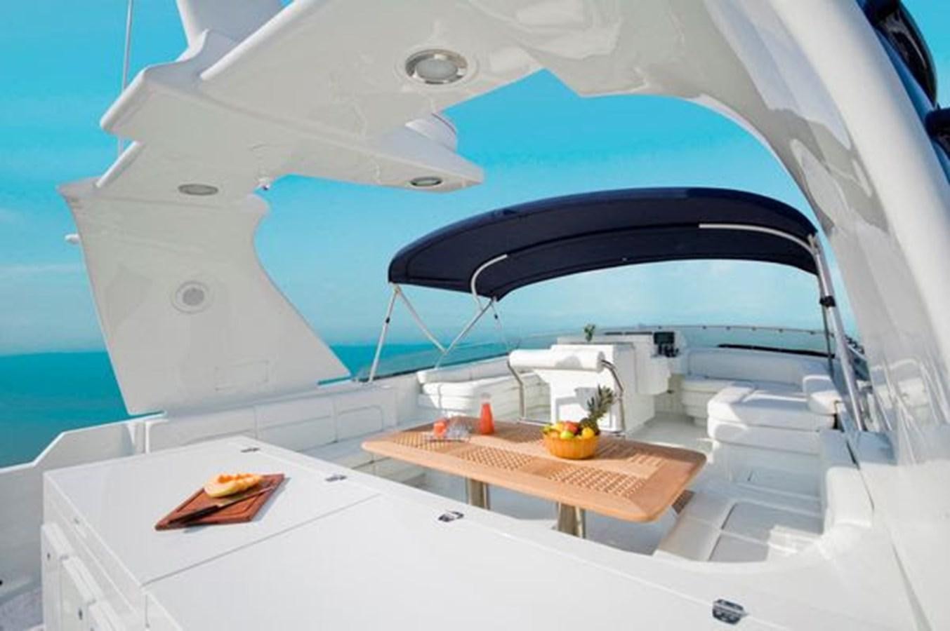 a tent with a table and a desk aboard 2024 MCP 76 MY Yacht for Sale