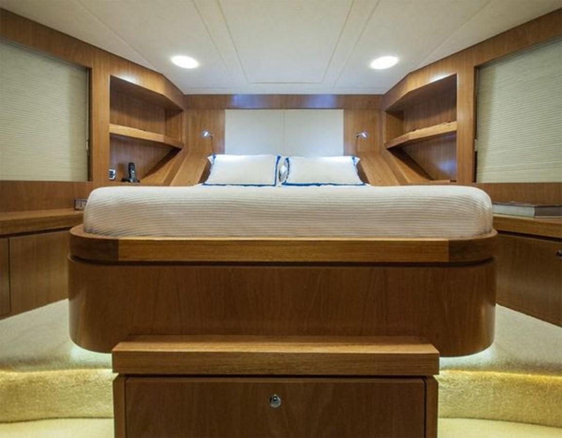 a bed in a room aboard 2024 MCP 76 MY Yacht for Sale