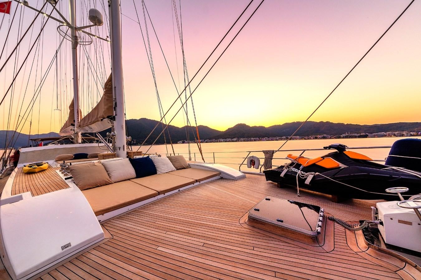 a boat on a water body aboard UBI BENE Yacht for Sale