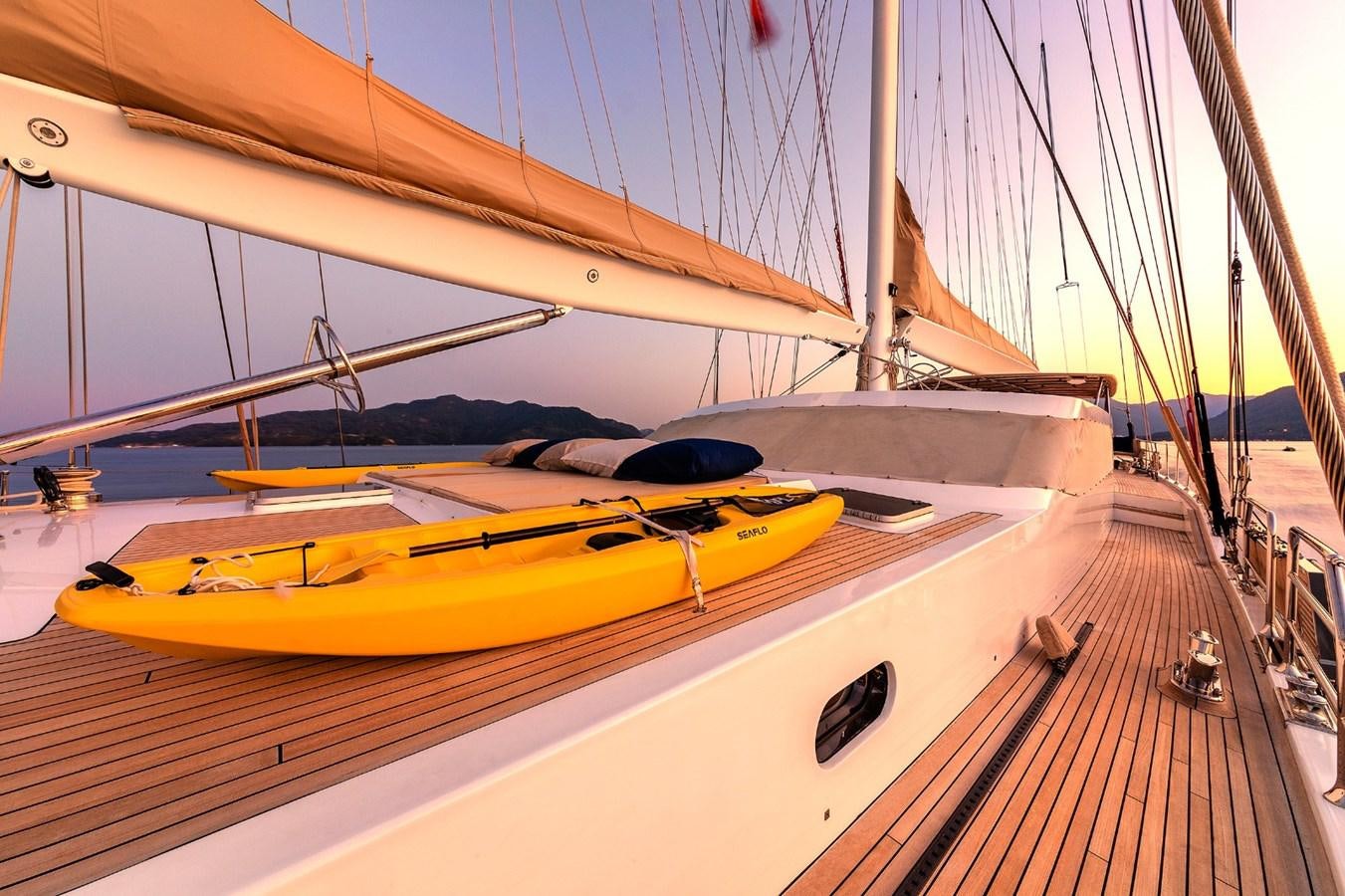 a boat on a deck aboard UBI BENE Yacht for Sale
