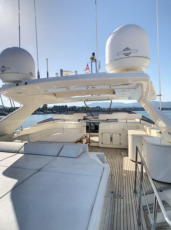 a large white airplane aboard THIRTEEN Yacht for Sale