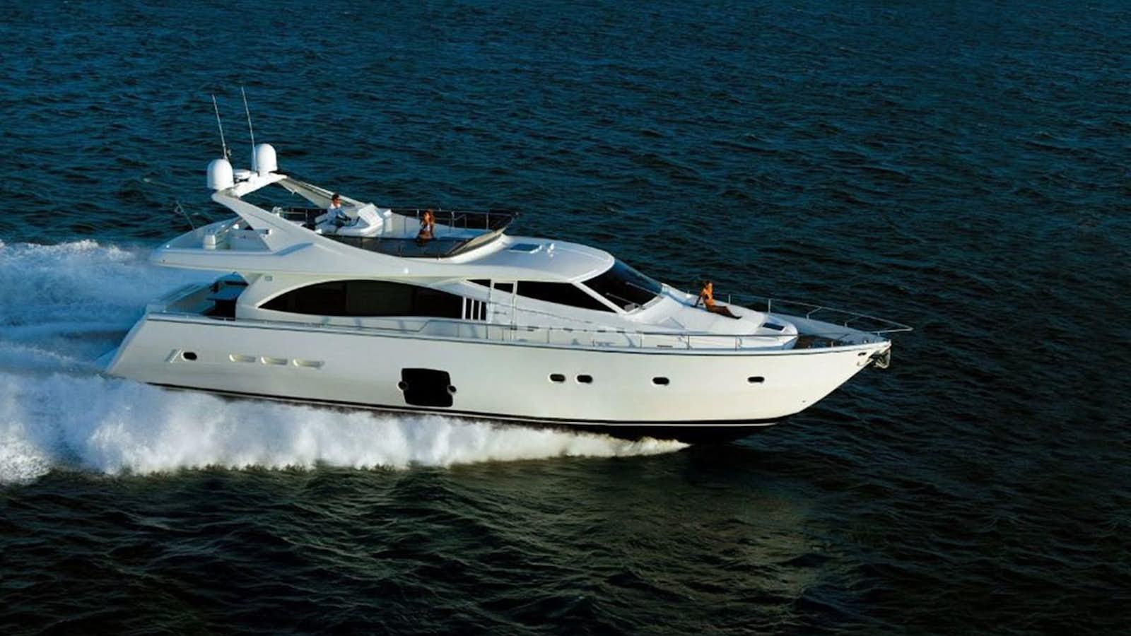 a white yacht on the water aboard 731 Yacht for Sale