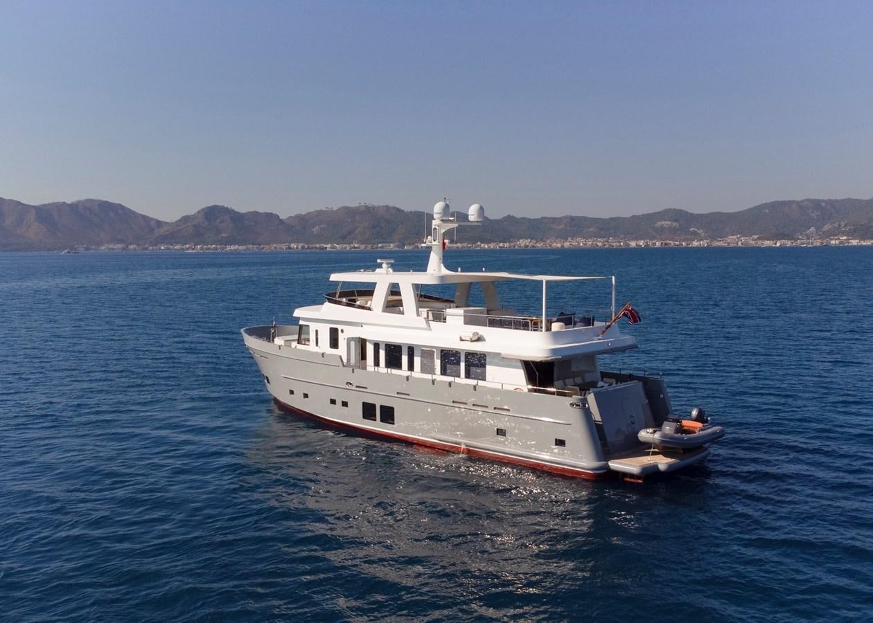 a boat in the water aboard MURAL 85 Yacht for Sale