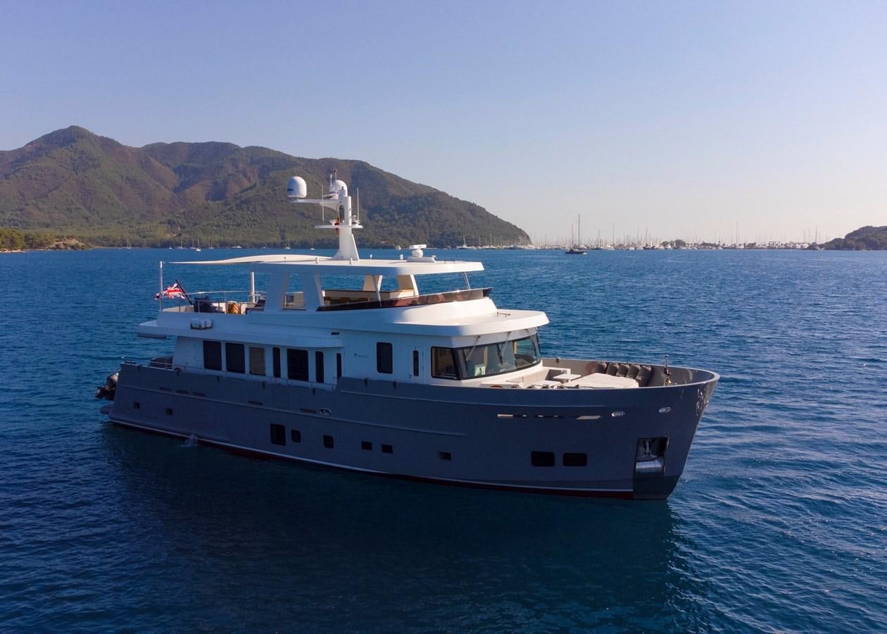 a boat on the water aboard MURAL 85 Yacht for Sale