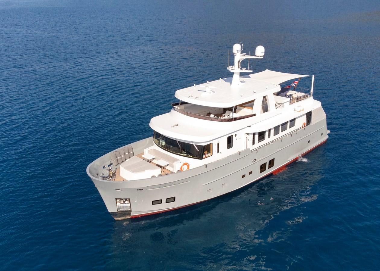 a boat in the water aboard MURAL 85 Yacht for Sale