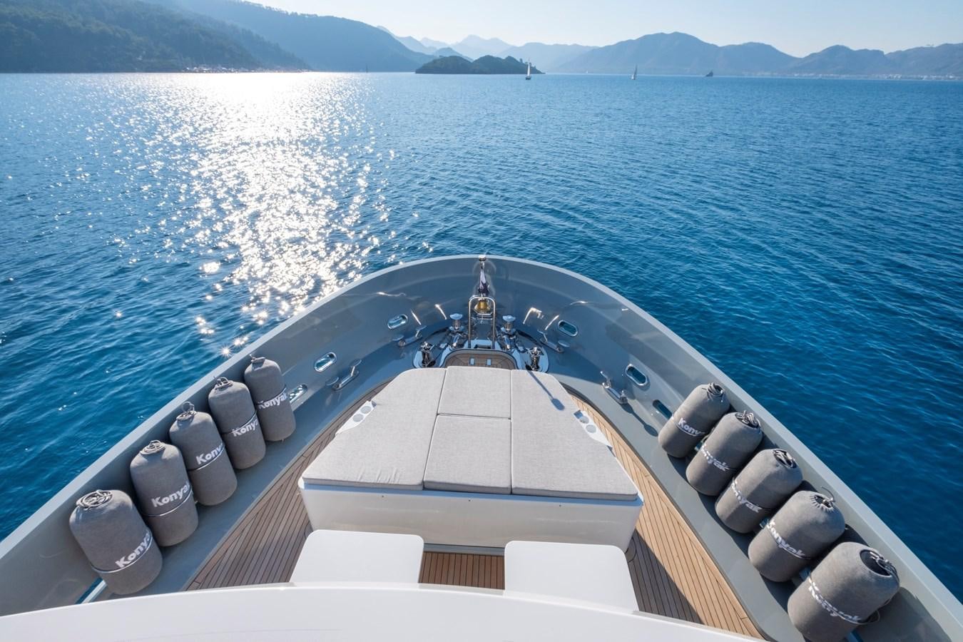 a ship on the water aboard MURAL 85 Yacht for Sale