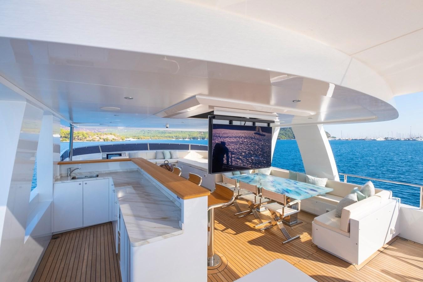 inside of a boat aboard MURAL 85 Yacht for Sale