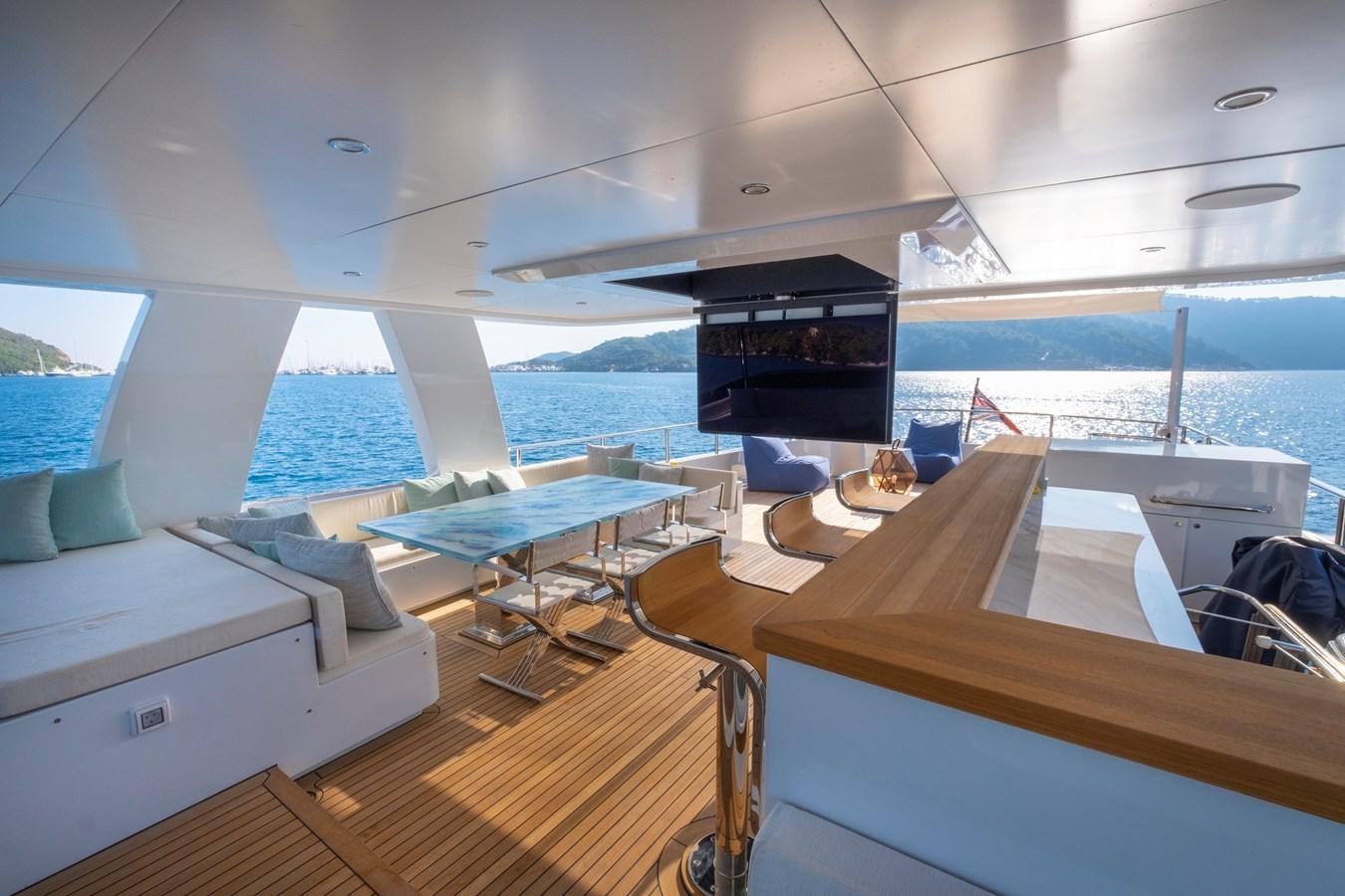 a boat on the water aboard MURAL 85 Yacht for Sale