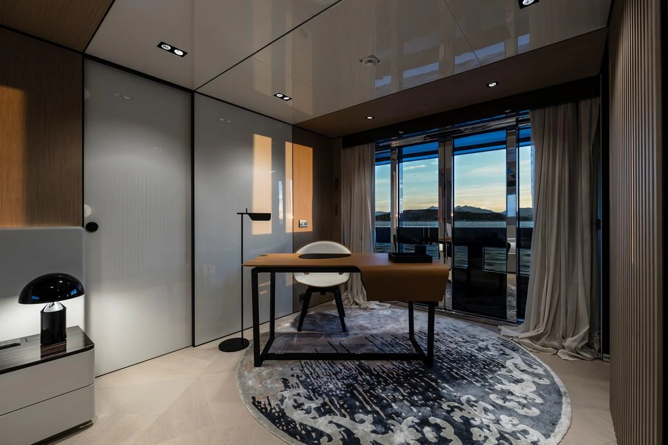 a room with a table and chairs aboard ISA GT 45 Yacht for Sale