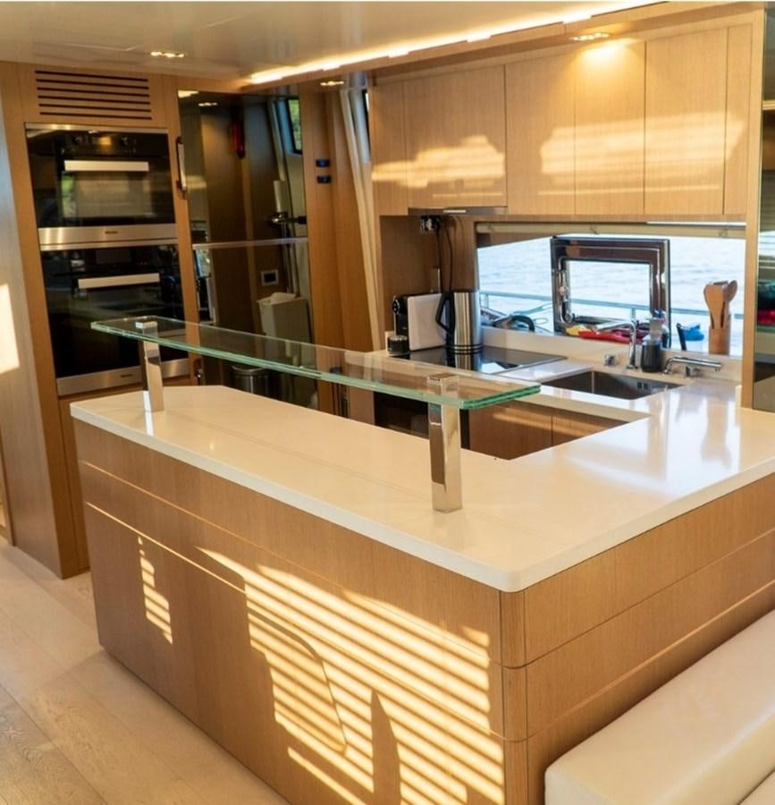 a kitchen with a countertop aboard DOLLY Yacht for Sale