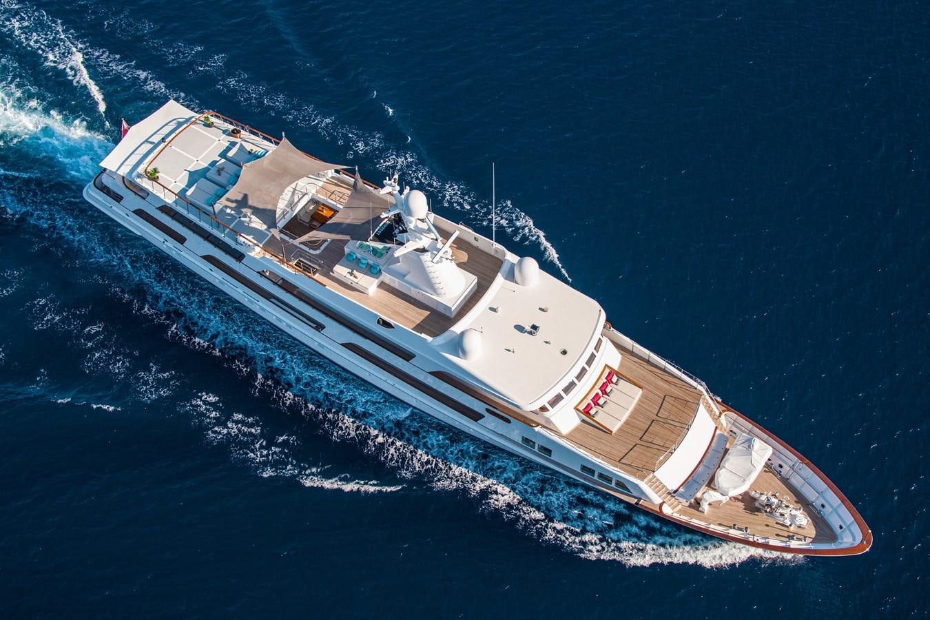 a high angle view of a ship aboard ILLUSION I Yacht for Sale
