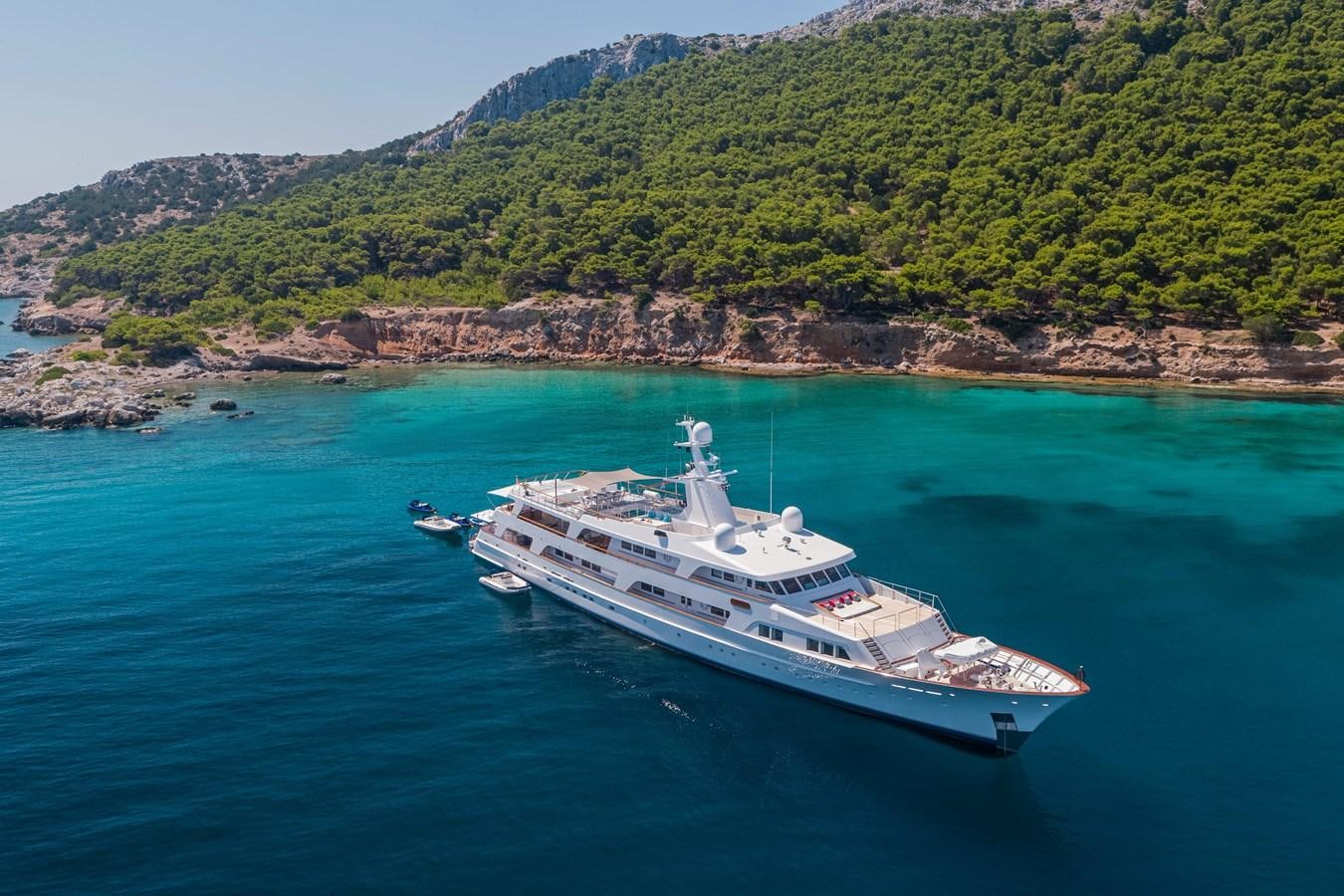 a boat on the water aboard ILLUSION I Yacht for Sale