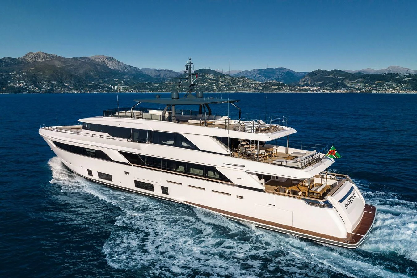 a large white boat in the water aboard REGINA Yacht for Sale