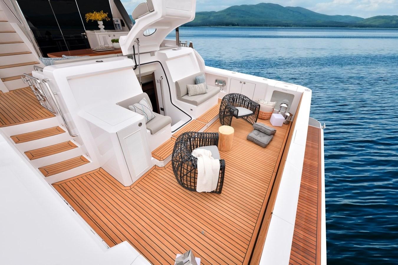 a boat on the water aboard HORIZON V77 CMY / AVAILABLE NOW Yacht for Sale