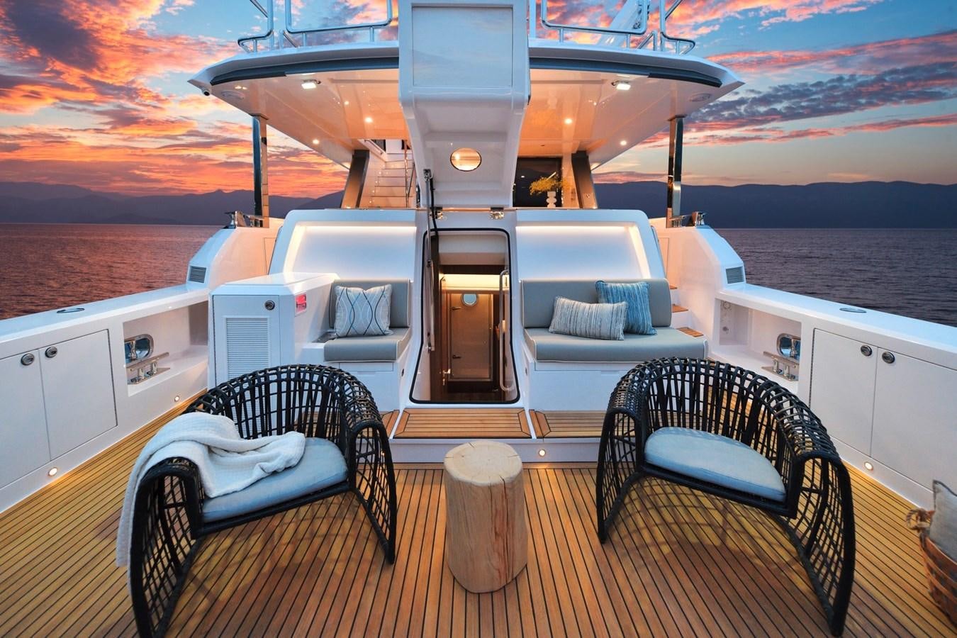 a boat on the water aboard HORIZON V77 CMY / AVAILABLE NOW Yacht for Sale