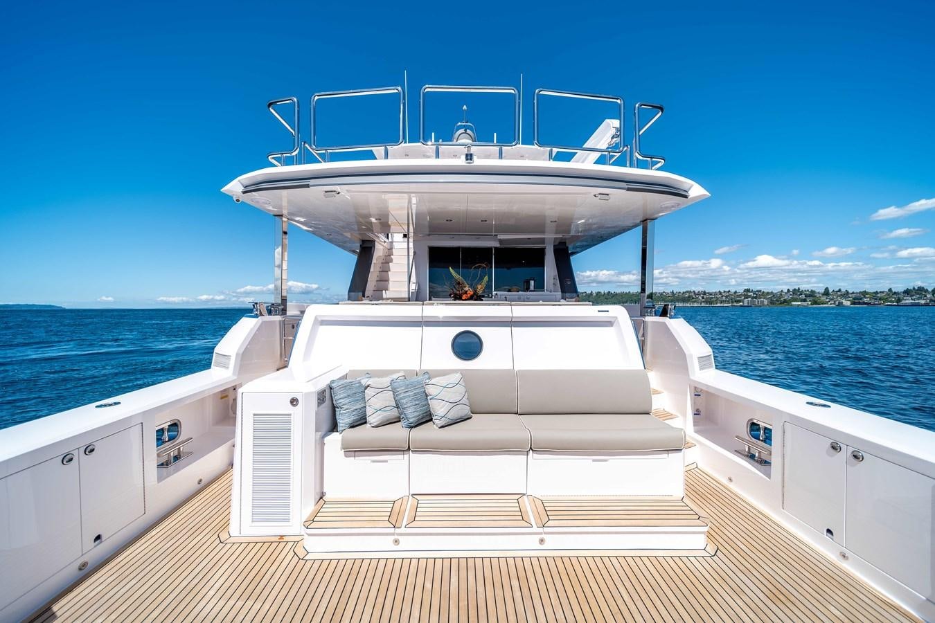 a boat on the water aboard HORIZON V77 CMY / AVAILABLE NOW Yacht for Sale