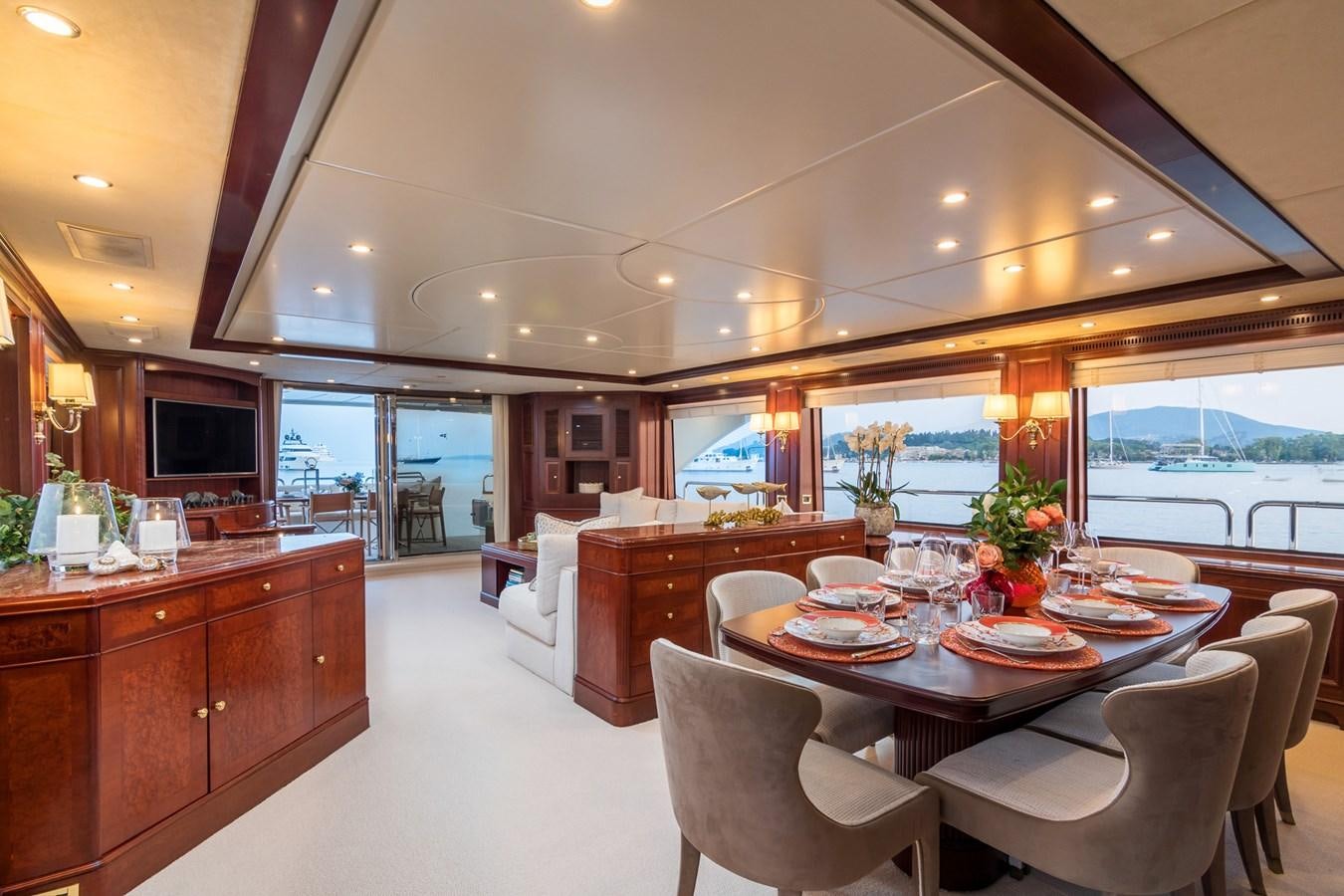 a large kitchen with a dining table aboard ENDLESS SUMMER Yacht for Sale